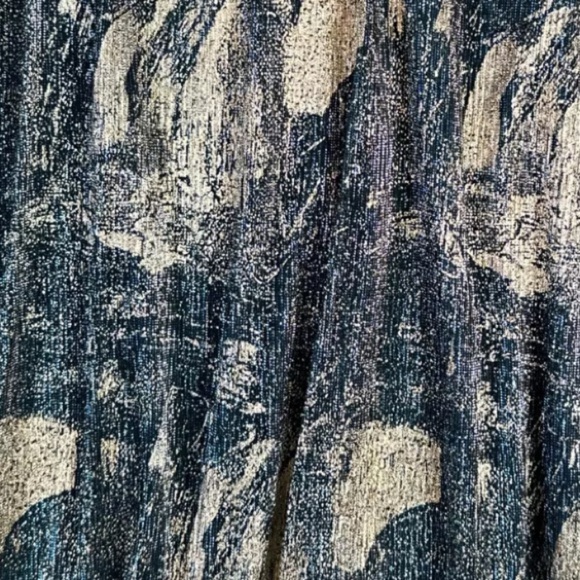 LuLaRoe Blue Gold Metallic Elegant Collection Midi A-Line LoLa Skirt Size M NWT - Picture 4 of 8